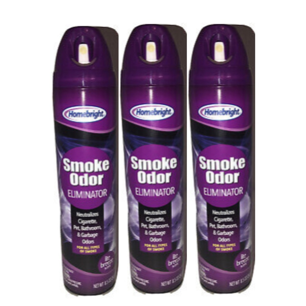 HomeBright Aerosol Air Freshener,Smoke Odor Eliminator-8.5 ozLite Breeze(3 pack)